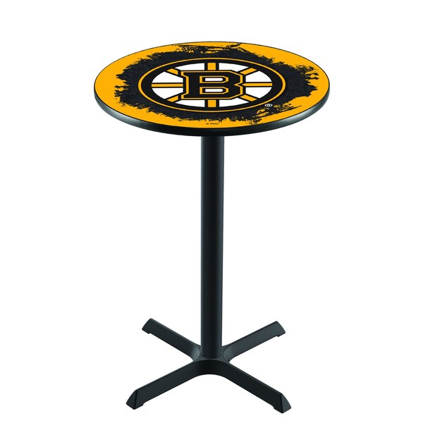 42" Blk Wrinkle Boston Bruins Pub Table